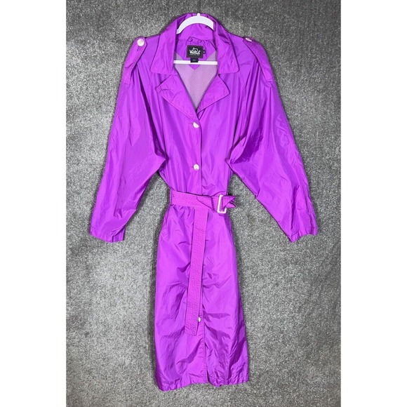 Vintage Woolrich Full Length Windbreaker Rain Trench Coat Womens‎ Size M Fuchsia - Picture 1 of 12